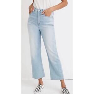 Madewell sz 27 Slim Wide-Leg Crop Denim Jean Eastwick Wash